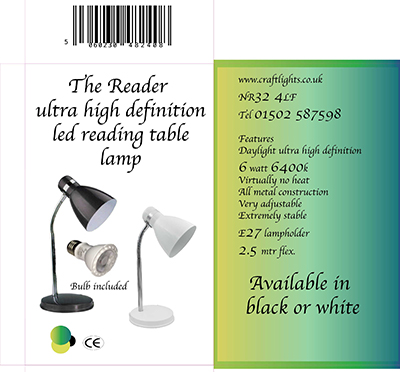THE READER SMALL ULTRA HIGH DEFINITION DAYLIGHT READING LAMP